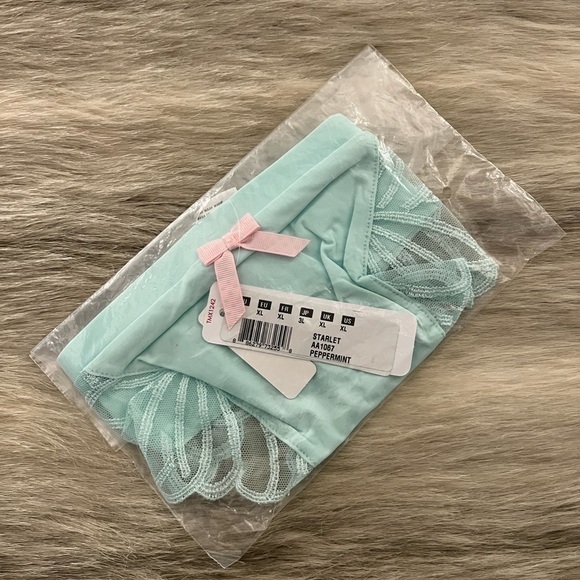 New FREYA Starlet AA1067 Peppermint Min Green XL Thong Panties Underwear Lace - Picture 4 of 10